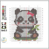 Wooden Panda with bow Cross Stitch Keyring Kit | Beginner Friendly Craft