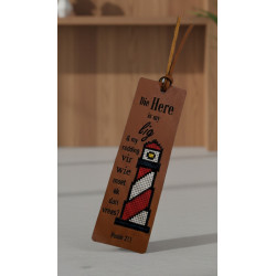 Veg Tan Leather Cross Stitch Bookmark Kit – Lighthouse Design | DIY Craft