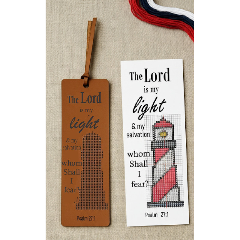 Veg Tan Leather Cross Stitch Bookmark Kit – Lighthouse Design | DIY Craft Veg Tan Leather Cross Stitch Bookmark Kit – Lighthouse Design | DIY Craft