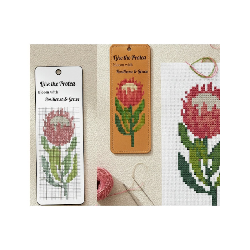 Leather Cross Stitch Bookmark Kit – Veg Tan 65x190mm