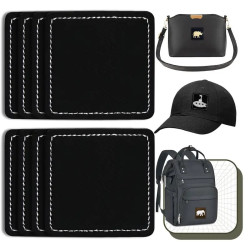 Laser Engravable Leather Patches | Black & Brown with Metallic Shine