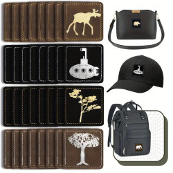 Laser Engravable Leather Patches | Black & Brown with Metallic Shine