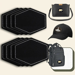 Laser Engravable Leather Patches | Black & Brown with Metallic Shine