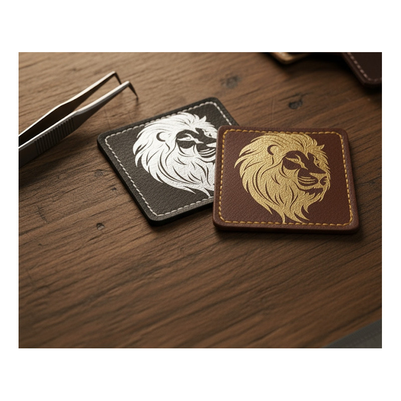 Laser Engravable Leather Patches | Black & Brown with Metallic Shine