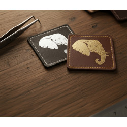 Laser Engravable Leather Patches | Black & Brown with Metallic Shine
