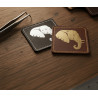 Laser Engravable Leather Patches | Black & Brown with Metallic Shine