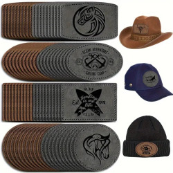Laser Engravable Leather Patches | Matte Brown & Grey – 4 Shapes