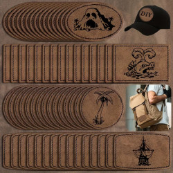 Laser Engravable Leather Patches | Matte Brown & Grey – 4 Shapes
