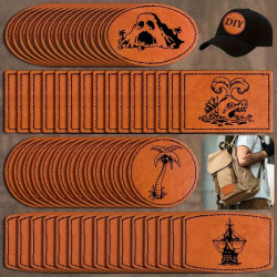 Laser Engravable Leather Patches | Matte Brown & Grey – 4 Shapes