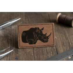 Laser Engravable Leather Patches | Matte Brown & Grey – 4 Shapes