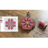 DIY Leather Cross Stitch Keyring Kit – Flower Design | Handmade Veg Tan Leather Craft Kit