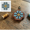 DIY Leather Cross Stitch Keyring Kit – Flower Design | Handmade Veg Tan Leather Craft Kit