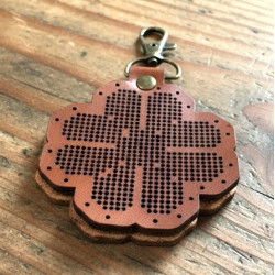 DIY Leather Cross Stitch Keyring Kit – Flower Design | Handmade Veg Tan Leather Craft Kit