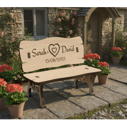 Personalized Engraved Wooden Keepsake Bench | Wedding, Memorial, Gift