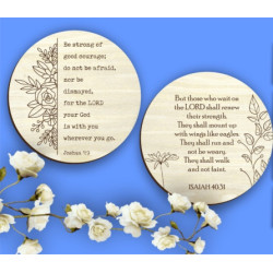 6-Pack Bible Verse Wood Coasters | Christian Gift Set