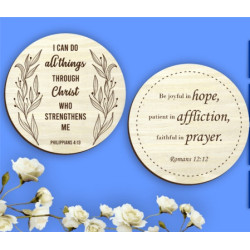 6-Pack Bible Verse Wood Coasters | Christian Gift Set