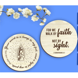 6-Pack Bible Verse Wood Coasters | Christian Gift Set