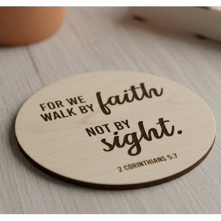 6-Pack Bible Verse Wood Coasters | Christian Gift Set