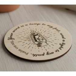 6-Pack Bible Verse Wood Coasters | Christian Gift Set