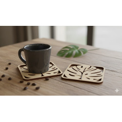 Autumn Leaf Laser-Cut Wooden Leaf Coasters (Set of 4)
