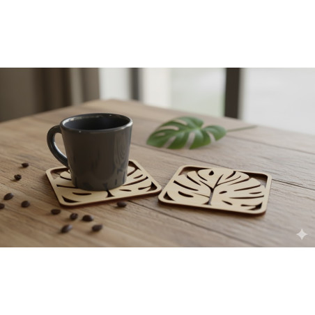 Autumn Leaf Laser-Cut Wooden Leaf Coasters (Set of 4)