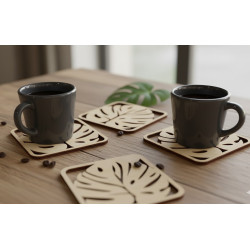 Autumn Leaf Laser-Cut Wooden Leaf Coasters (Set of 4)