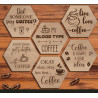 Hexagon Coffee Coasters (Set of 6) | Laser Engraved MDF Wood