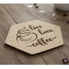 Hexagon Coffee Coasters (Set of 6) | Laser Engraved MDF Wood