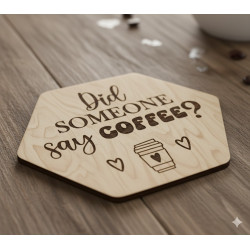 Hexagon Coffee Coasters (Set of 6) | Laser Engraved MDF Wood