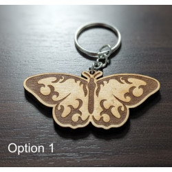 Wooden Butterfly Keyring - Laser Engraved Nature Charm