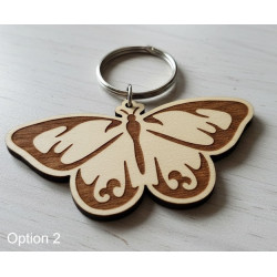 Wooden Butterfly Keyring - Laser Engraved Nature Charm