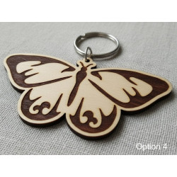 Wooden Butterfly Keyring - Laser Engraved Nature Charm