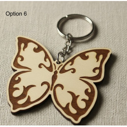 Wooden Butterfly Keyring - Laser Engraved Nature Charm