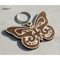 Wooden Butterfly Keyring - Laser Engraved Nature Charm