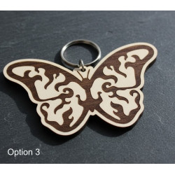 Wooden Butterfly Keyring - Laser Engraved Nature Charm