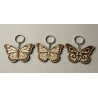 Wooden Butterfly Keyring - Laser Engraved Nature Charm