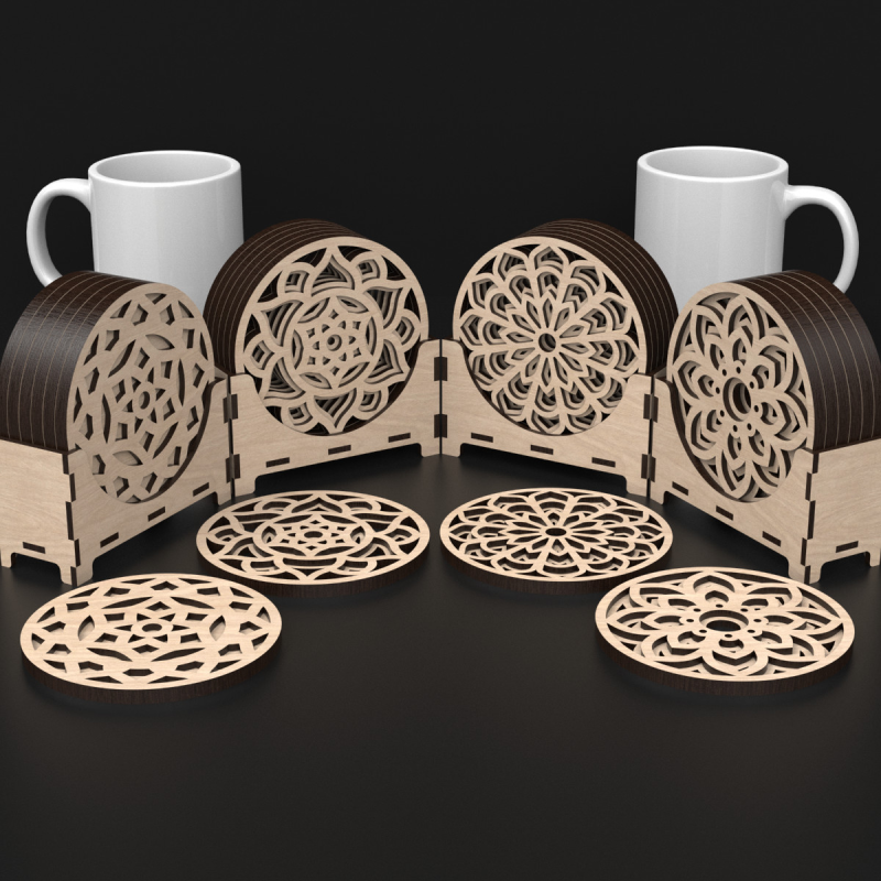 Wood Coaster Holders | 3 Styles | Flat & Upright Storage