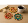 DIY Layered Mandala Wood Coaster Craft Kit - Pack of 8