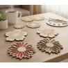 DIY Layered Flower Wood Coaster Craft Kit - Pack of 8