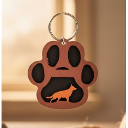 Personalized Layered Dog Keychain - Engraved Pet Name & Breed
