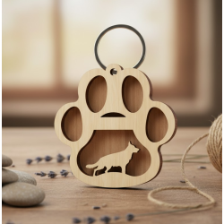 Personalized Layered Dog Keychain - Engraved Pet Name & Breed