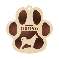 Personalized Layered Dog Keychain - Engraved Pet Name & Breed