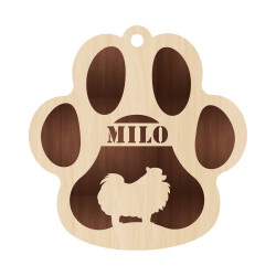 Personalized Layered Dog Keychain - Engraved Pet Name & Breed
