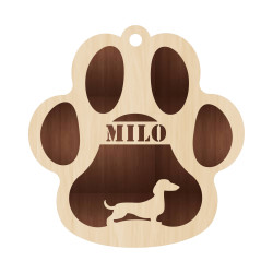Personalized Layered Dog Keychain - Engraved Pet Name & Breed