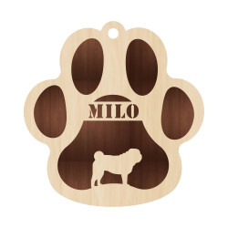 Personalized Layered Dog Keychain - Engraved Pet Name & Breed