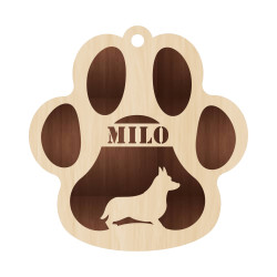 Personalized Layered Dog Keychain - Engraved Pet Name & Breed