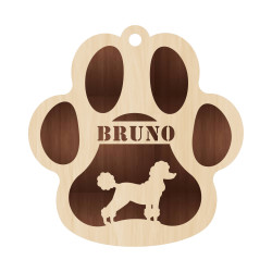 Personalized Layered Dog Keychain - Engraved Pet Name & Breed