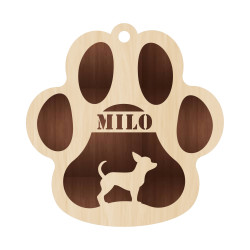 Personalized Layered Dog Keychain - Engraved Pet Name & Breed