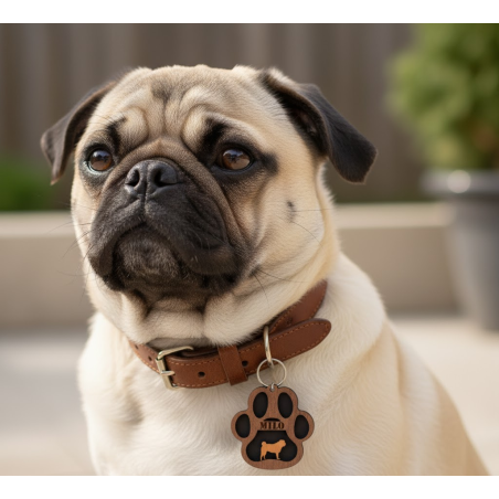 Personalized Layered Dog Keychain - Engraved Pet Name & Breed