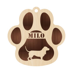 Personalized Layered Dog Keychain - Engraved Pet Name & Breed